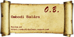 Ombodi Balázs névjegykártya